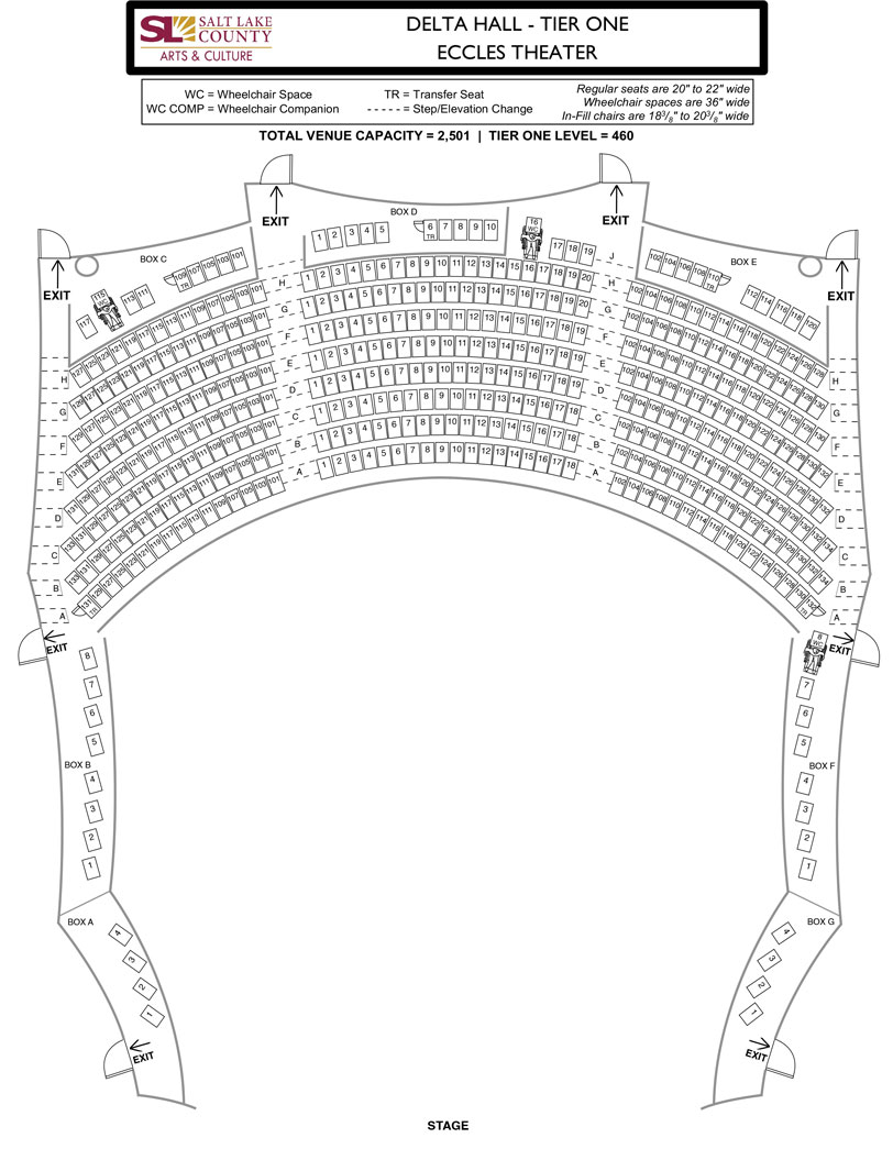 Eccles Theatre - Delta Hall - Tier One Seats