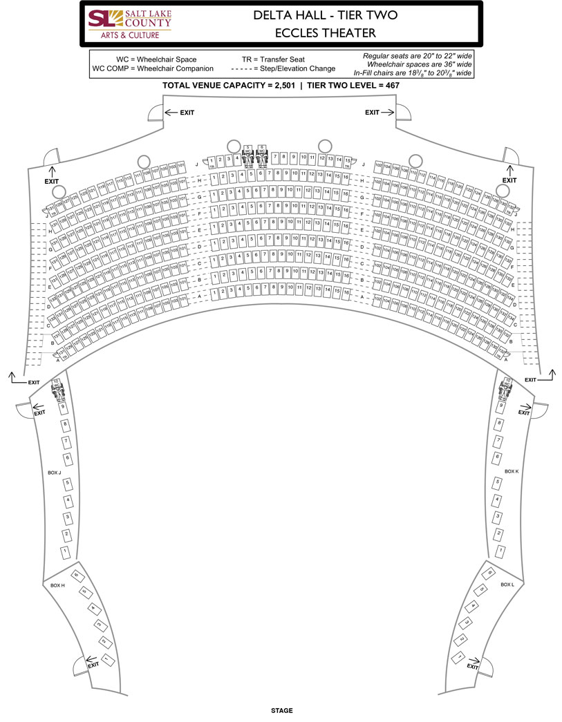 Eccles Theatre - Delta Hall - Tier Two Seats